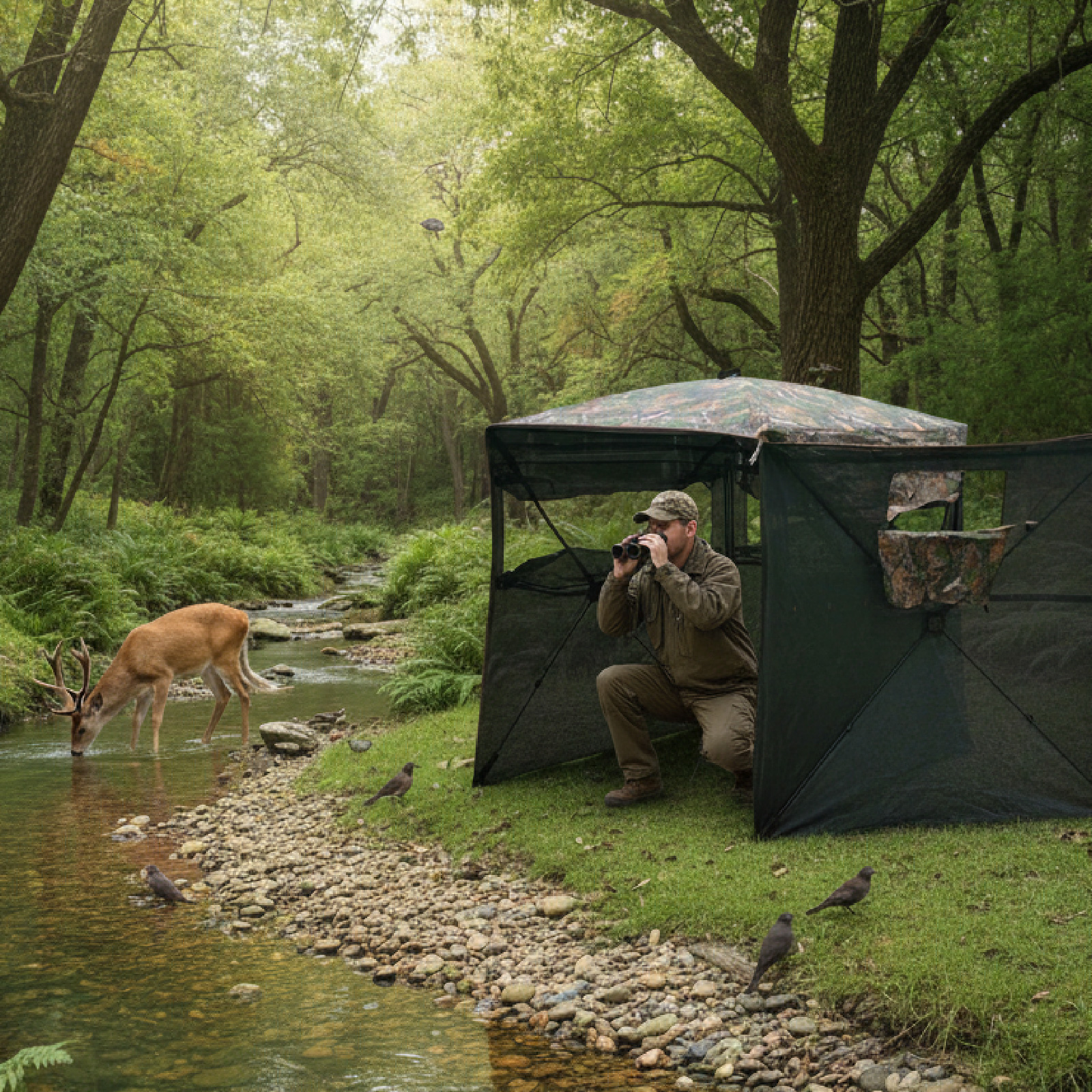 Hunting & Outdoor Supplies Photos - Camouflage Pop-Up Hunting Blind Easy Setup