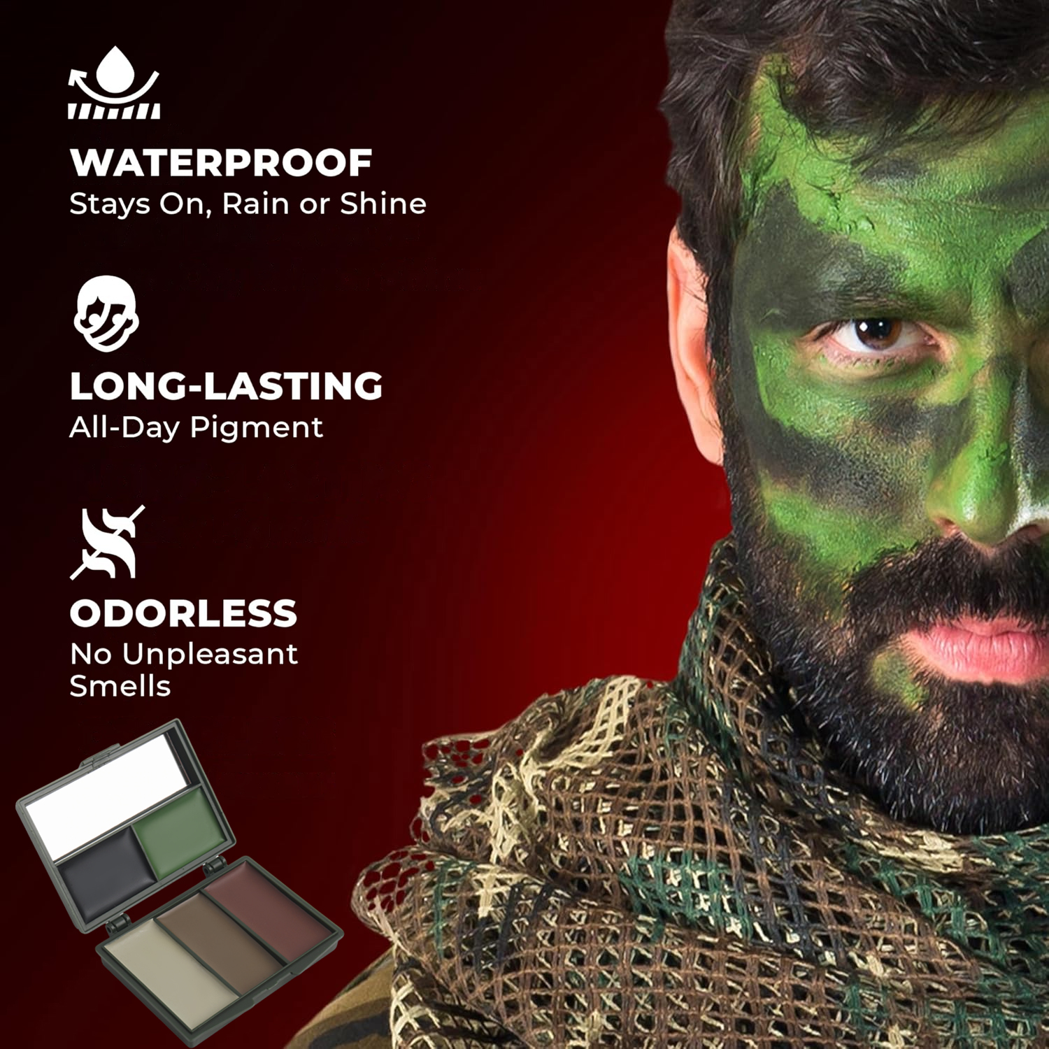 5-Color Camouflage, Face Paint – обзор и цена Camo Face Paint