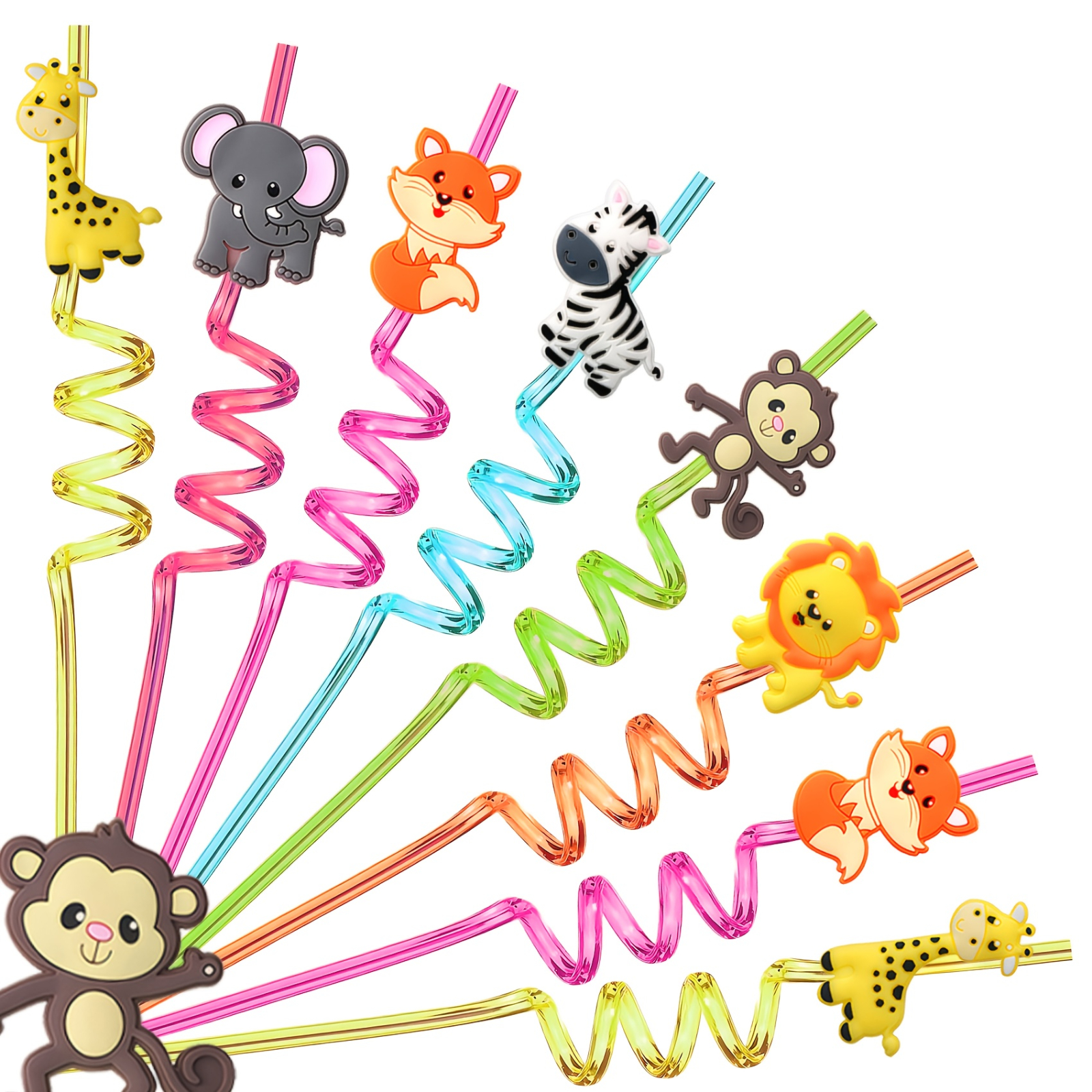 8 pcs Plastic Straws Cartoon A – обзор и цена Hunting And Outdoor Supplies