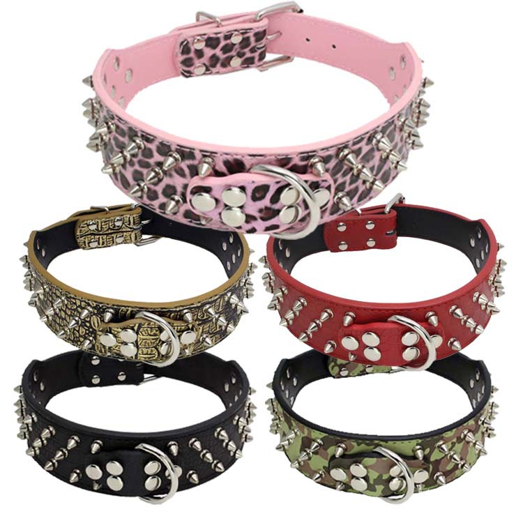 5cm Luxury PU leather pink dog – обзор и цена Outdoor Hunting Dog Collar